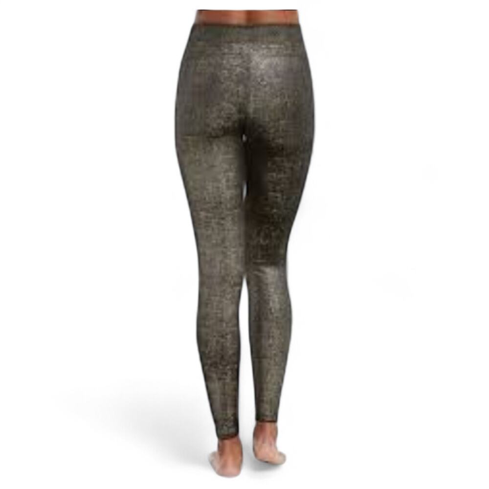 Spanx Velvet Shine Legging Black Gold Metallic Soft Shaping Size M 20188R - Picture 3 of 7